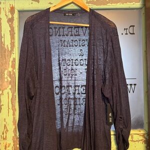 NIC+ZOE Sheer Black Cardigan NEW Retail $128.00